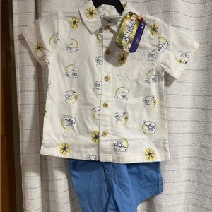 Smurfs Kids White and Blue Matching Set